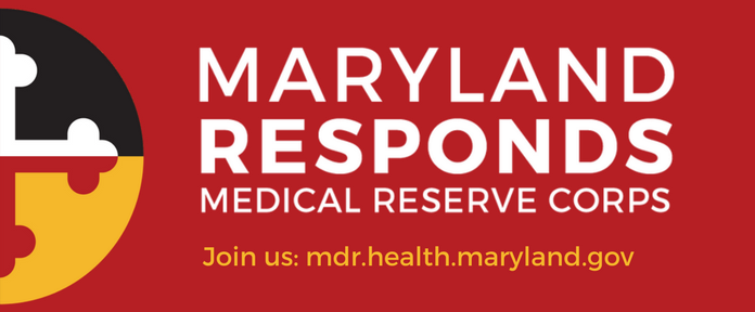Image of Maryland Responds logo with call to Join us by registering at mdr.health.maryland.gov