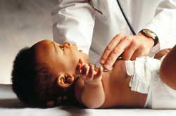 Baby exam by doctor