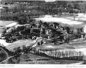 Aerial View of the Main and Foster-Wade Buildings, 1927